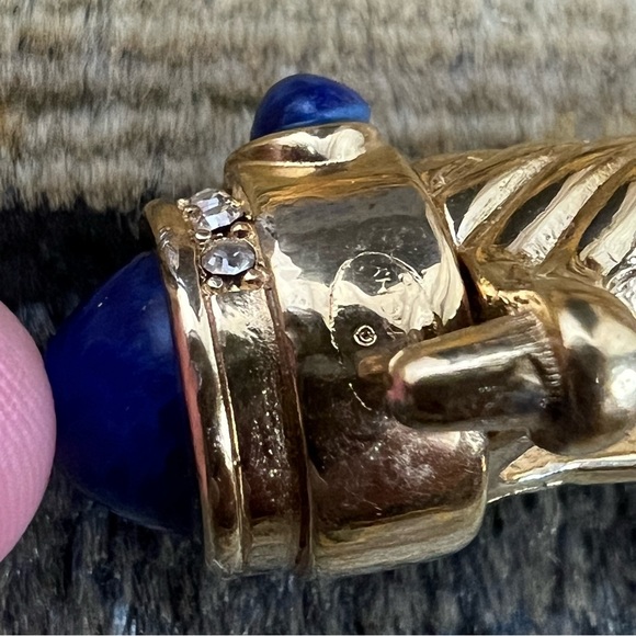 Vintage Givenchy 18k Gold Plated Torque Necklace w/ Glass Stones & Rhinestones - Picture 7 of 16